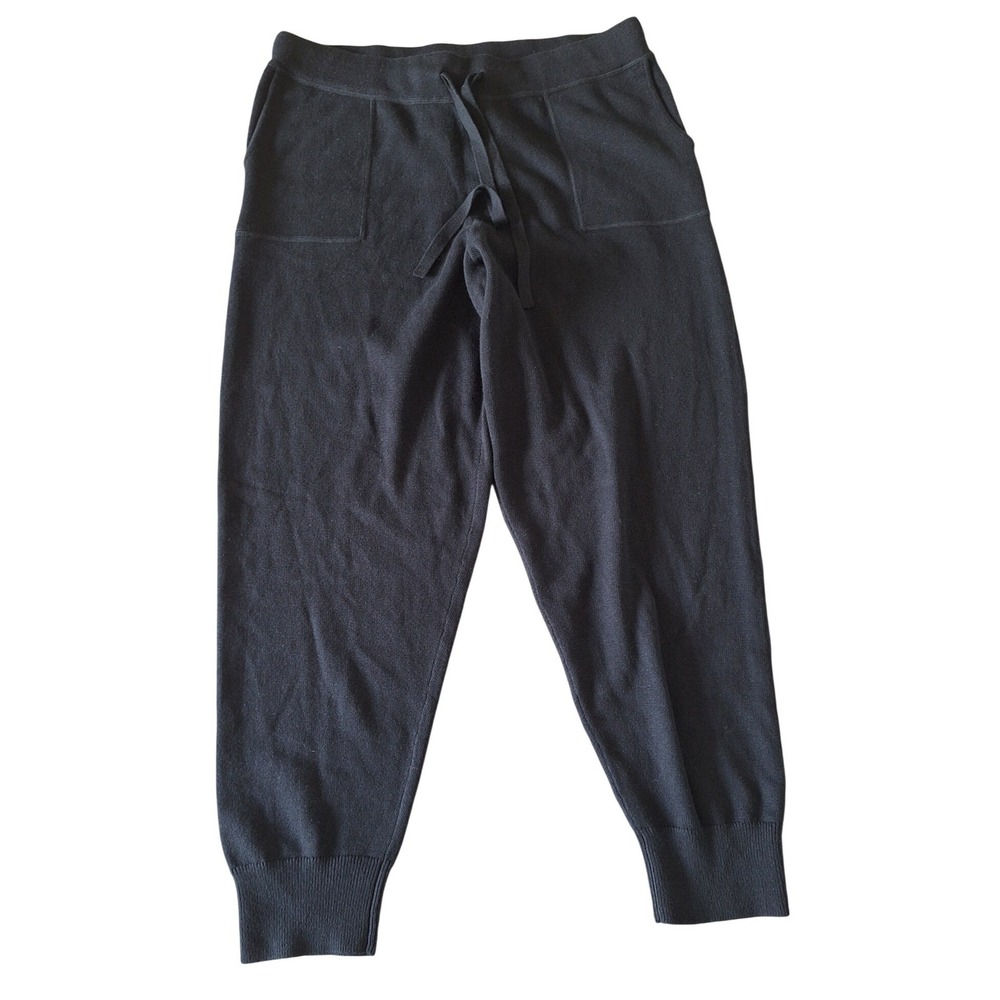 J.Crew Sweatpants Womens Size M Black Cotton Cashmere Drawstring Pull On